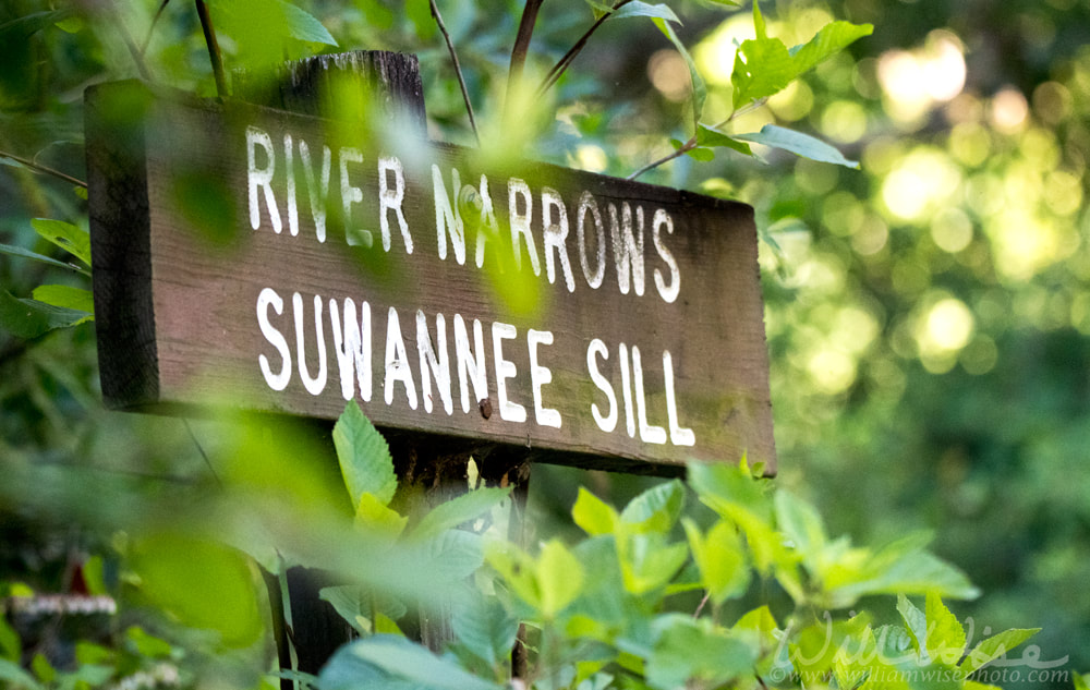 Kayak Canoe trail direction sign for River Narrows and Suwannee Sill in the Okefenokee Swamp National Wildlife Refuge, Georgia USA Picture