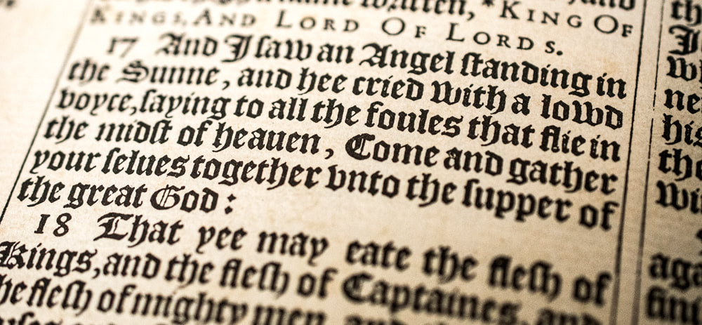 Antique Bible Manuscript, 1611 King James, Revelation 19Picture